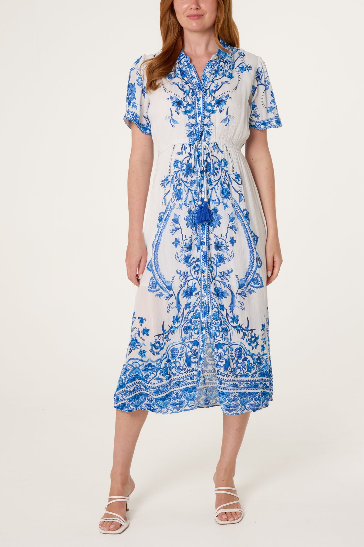 Baroque Print Button Through Dress