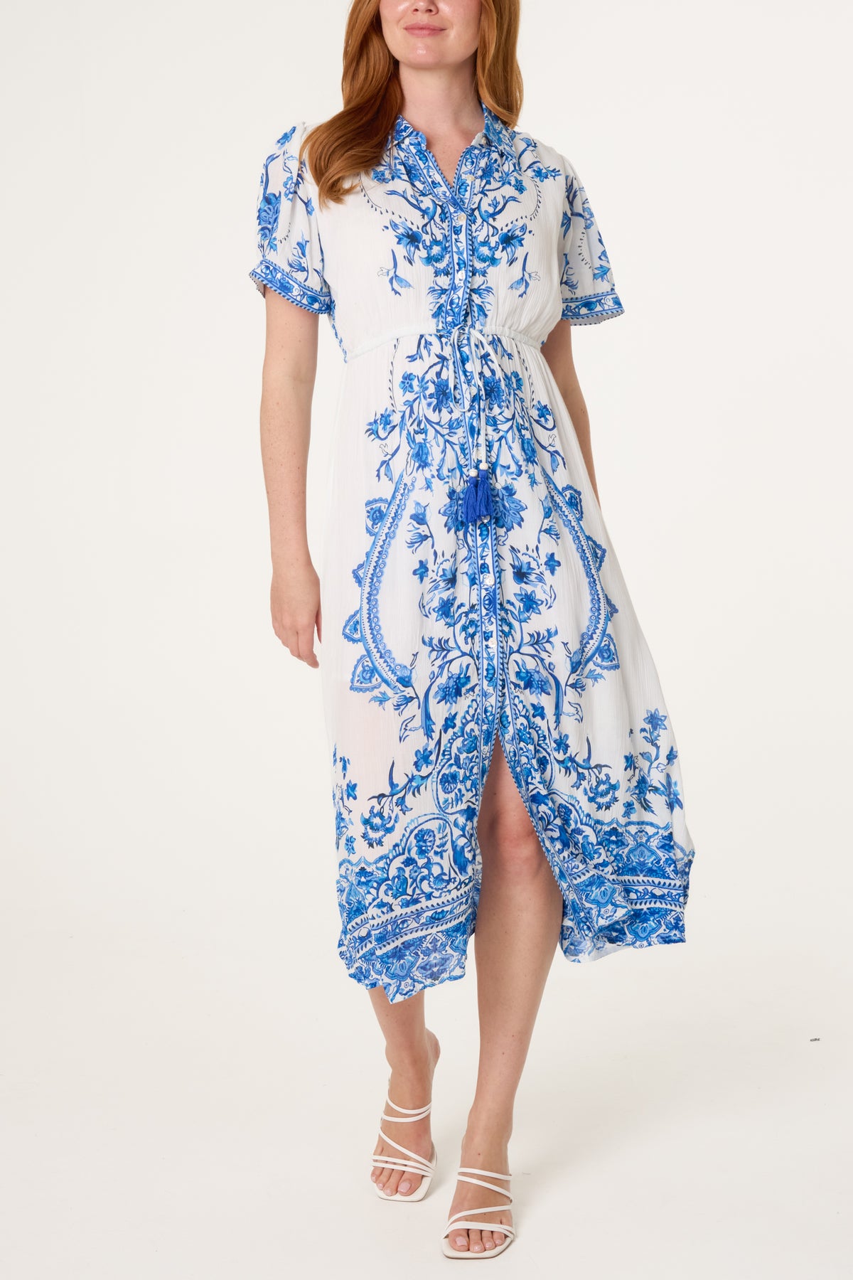 Baroque Print Button Through Dress