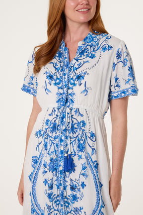 Baroque Print Button Through Dress