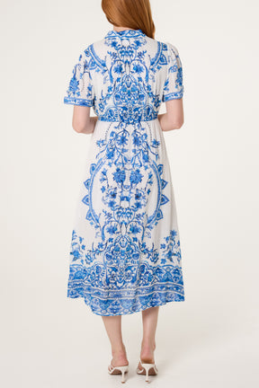 Baroque Print Button Through Dress