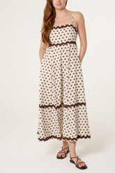 Polka Dot Ric Rac Strappy Dress