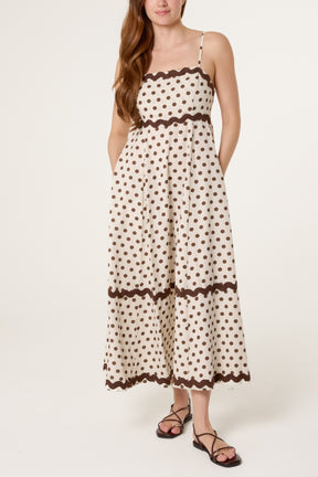 Polka Dot Ric Rac Strappy Dress