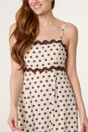 Polka Dot Ric Rac Strappy Dress