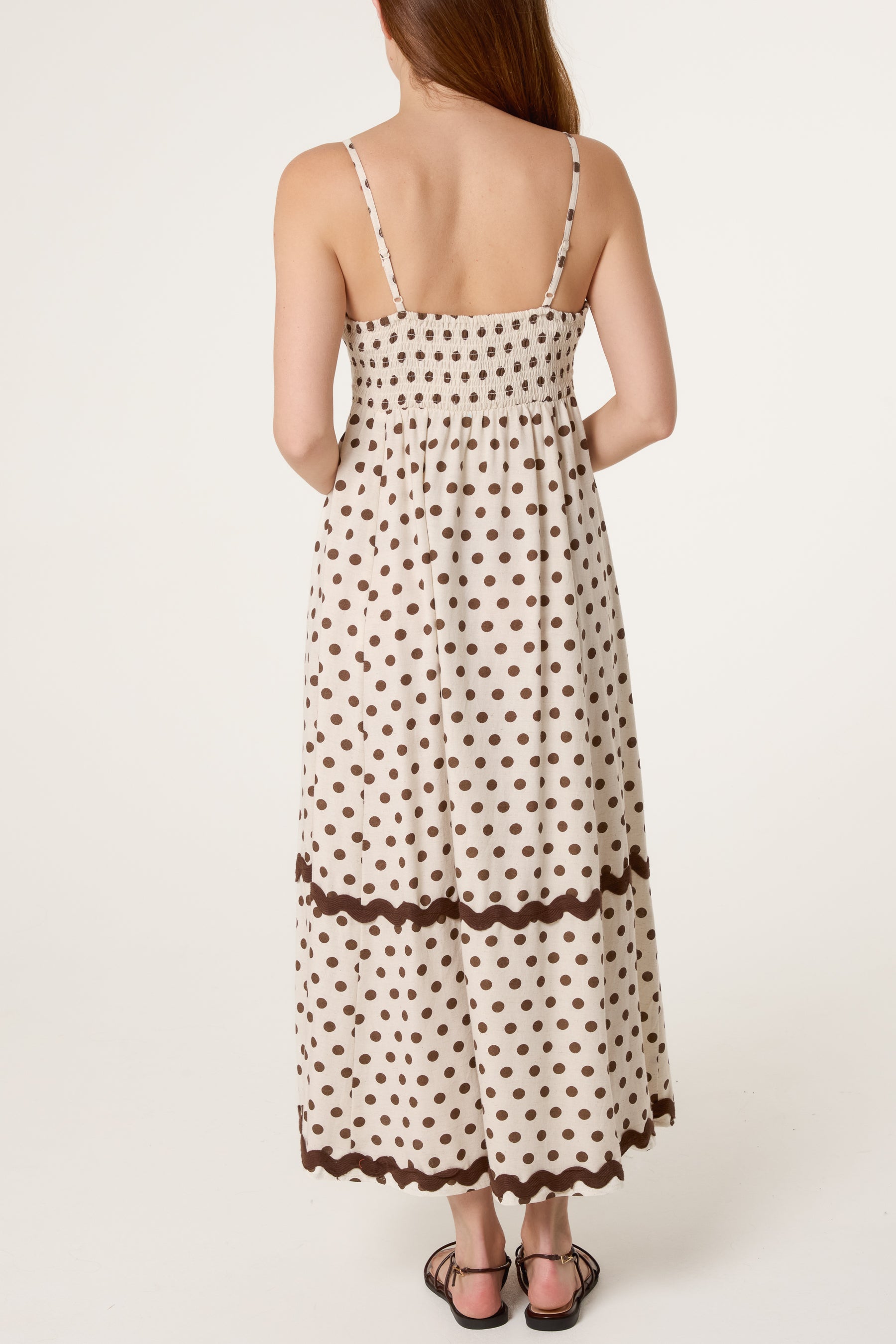 Polka Dot Ric Rac Strappy Dress