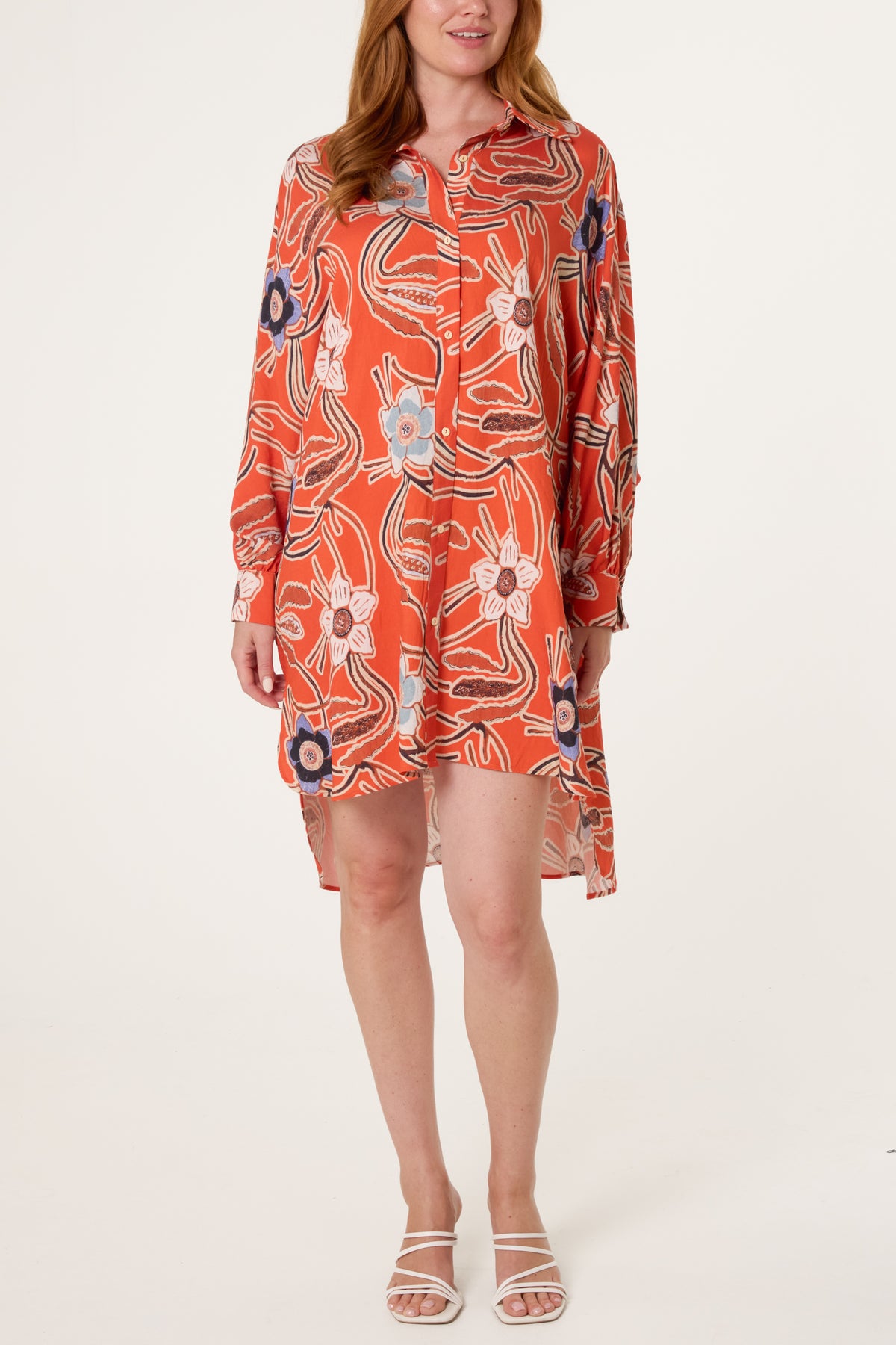 Floral Oversized Shirt Dress