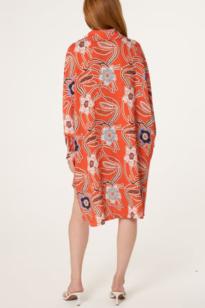 Floral Oversized Shirt Dress