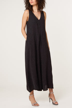 Diamante Embellished Wide Leg Jumpsuit