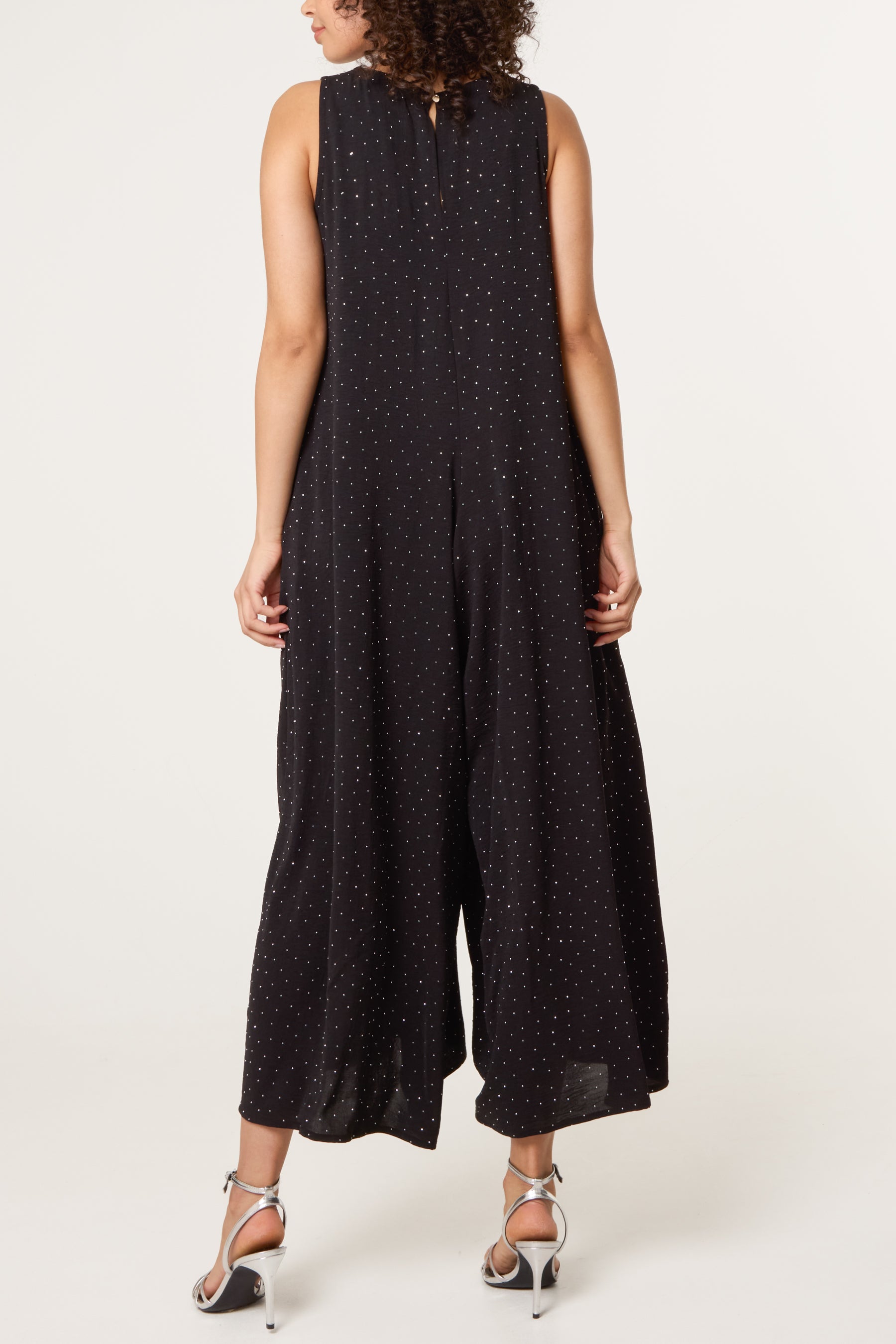 Diamante Embellished Wide Leg Jumpsuit