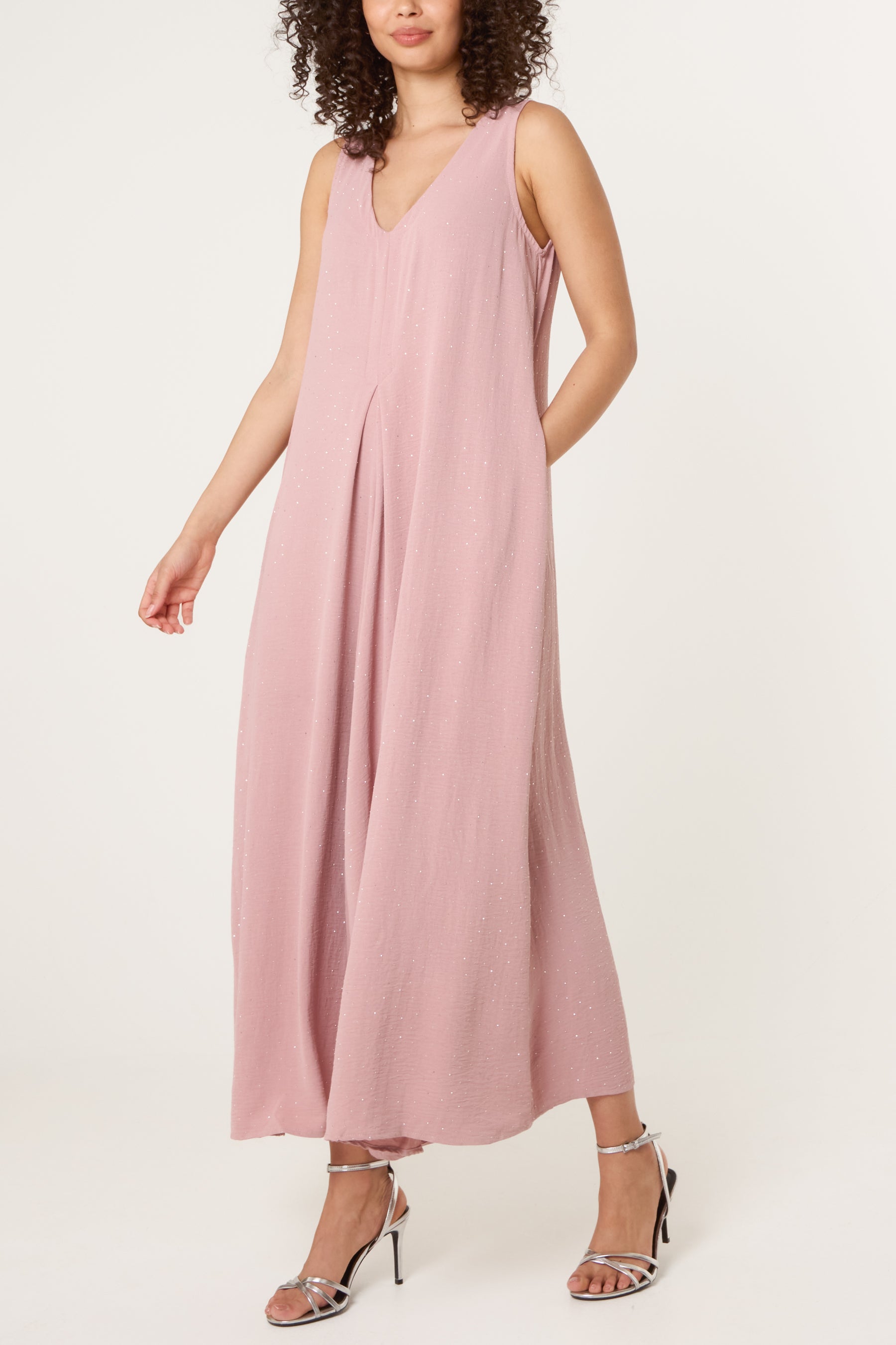Diamante Embellished Wide Leg Jumpsuit