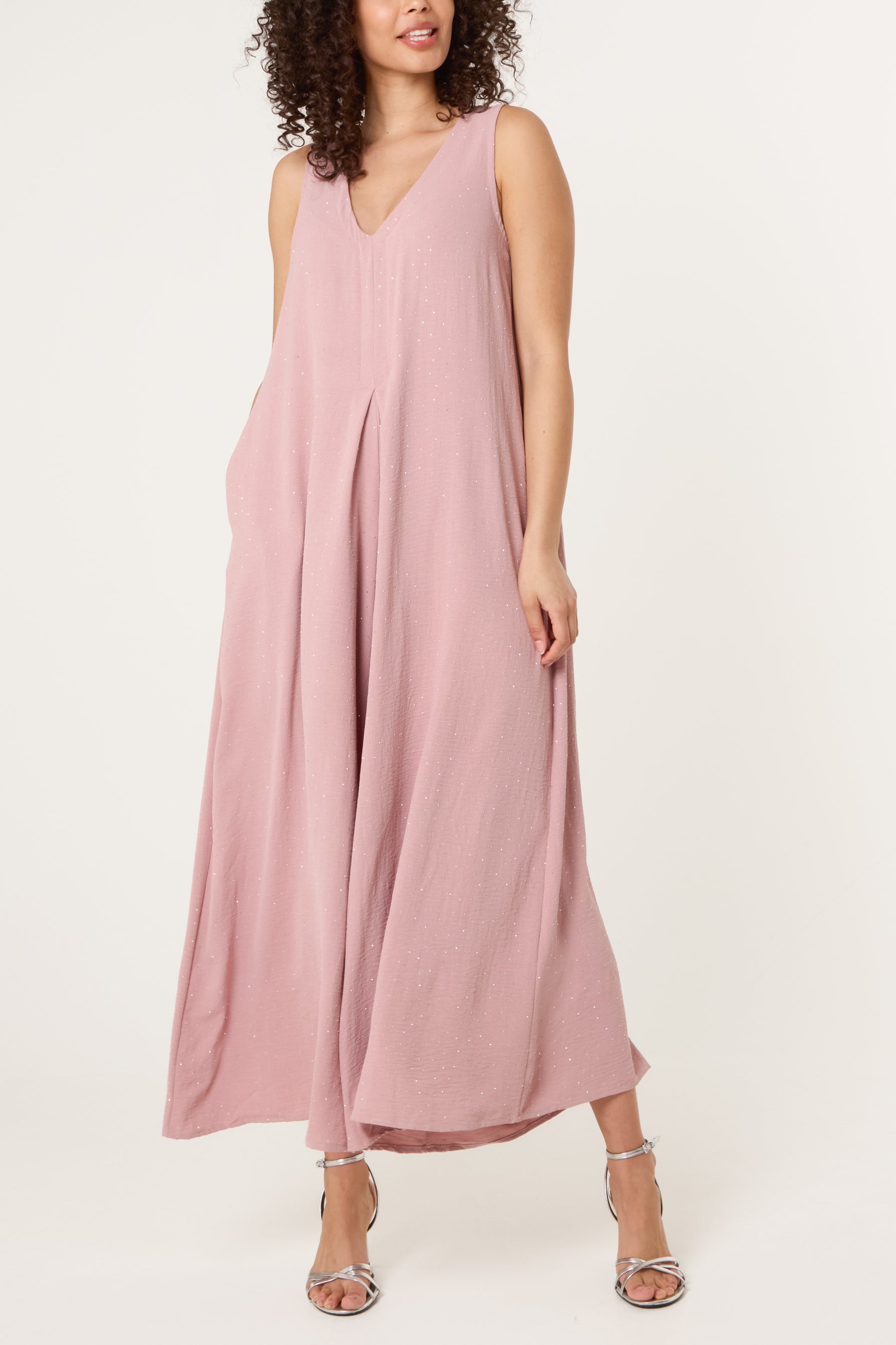 Diamante Embellished Wide Leg Jumpsuit