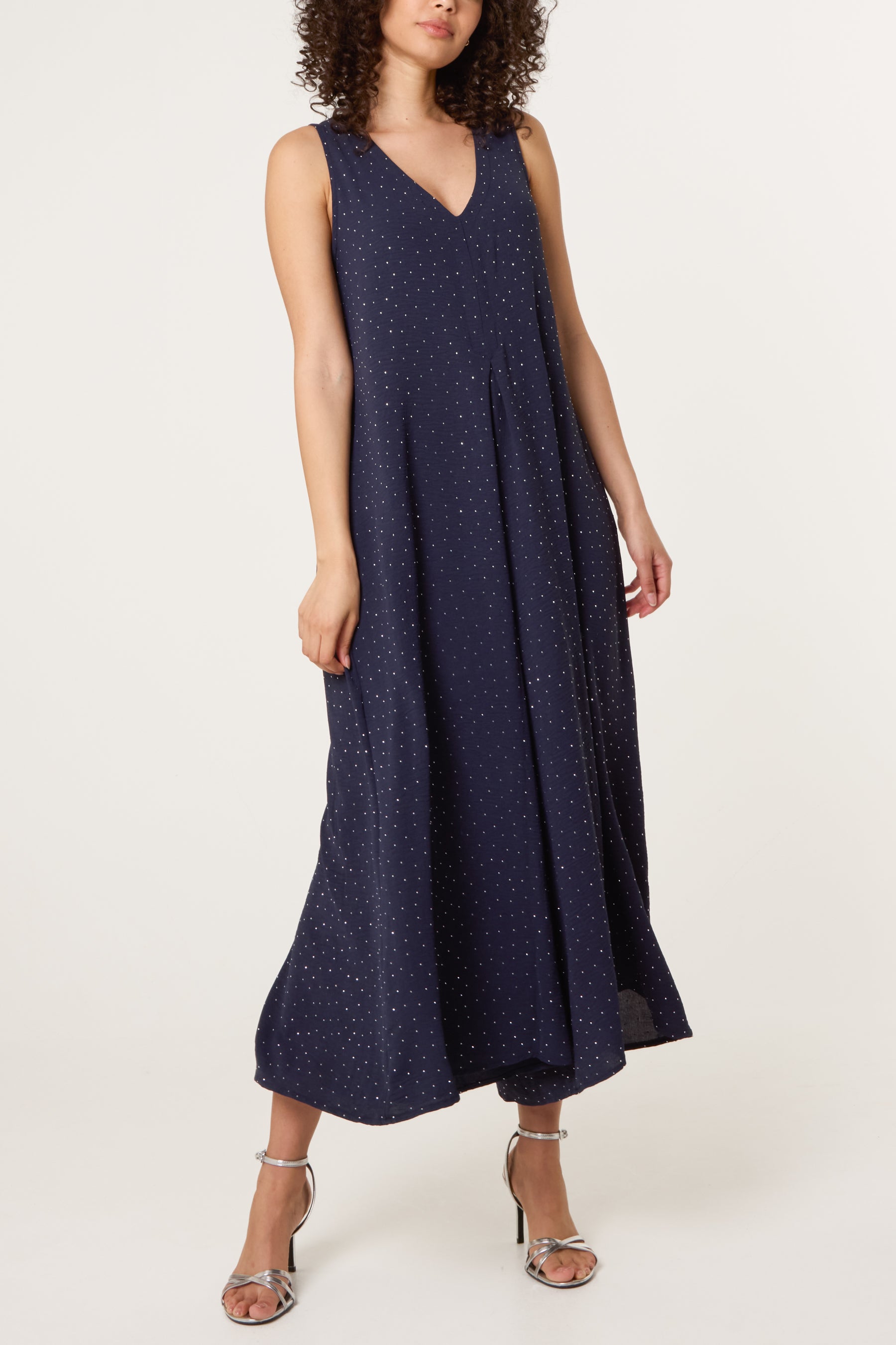 Diamante Embellished Wide Leg Jumpsuit