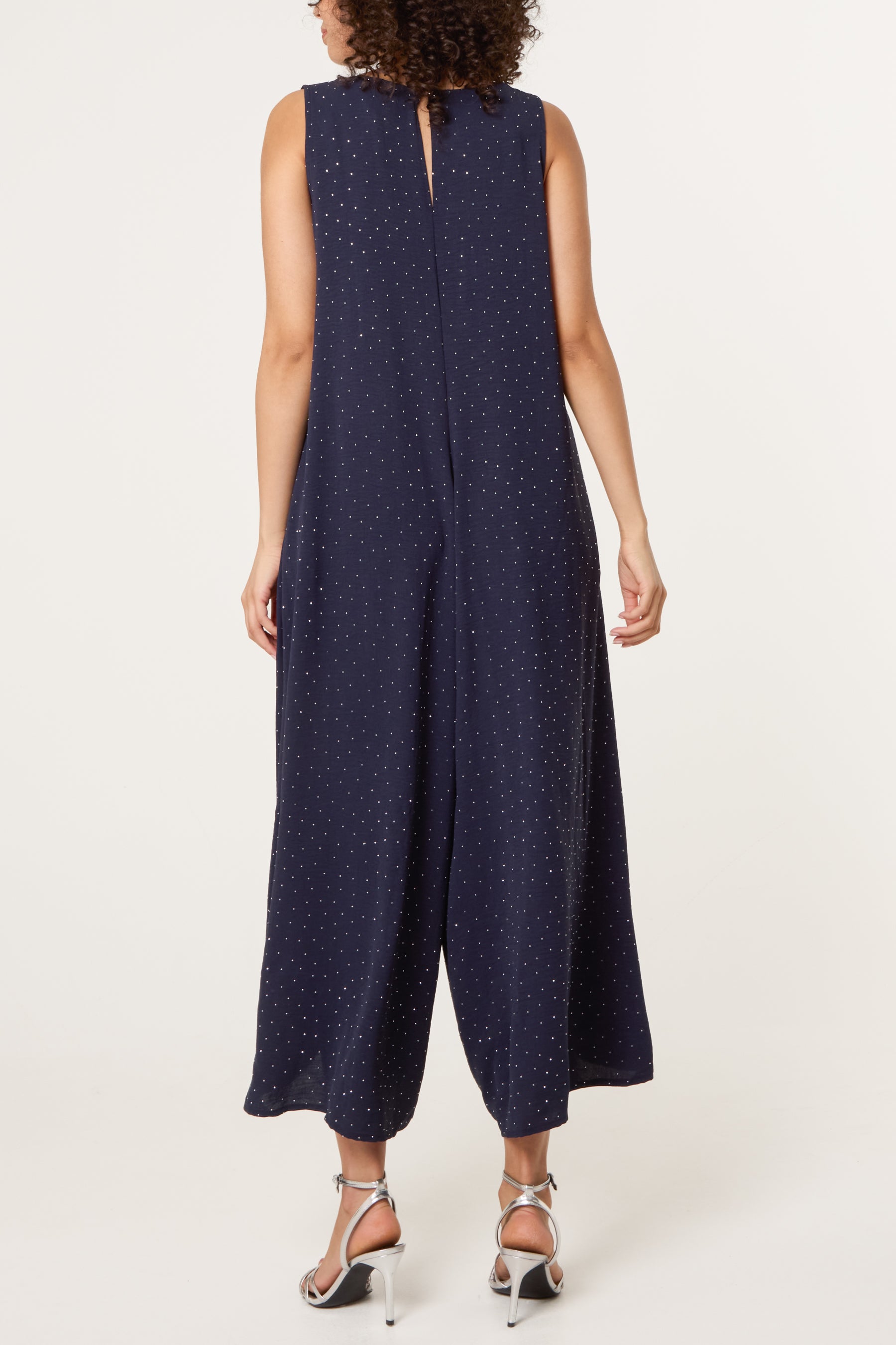 Diamante Embellished Wide Leg Jumpsuit