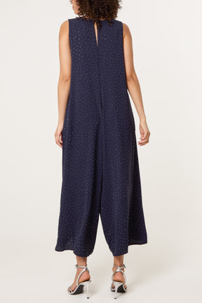 Diamante Embellished Wide Leg Jumpsuit