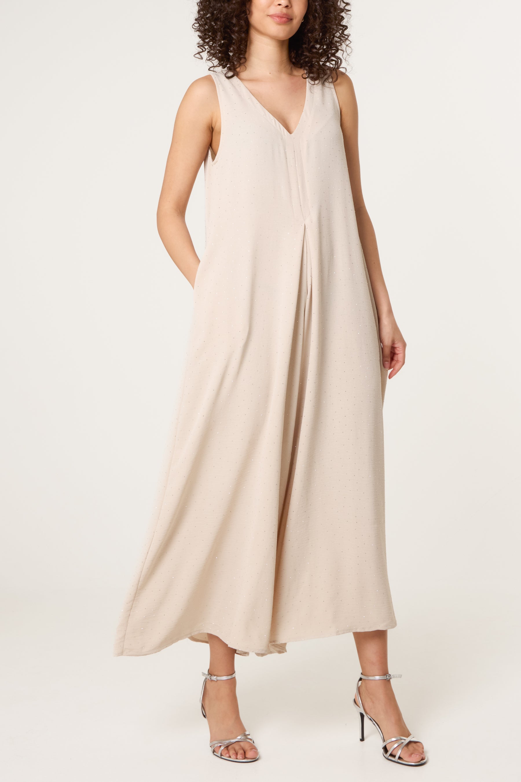 Diamante Embellished Wide Leg Jumpsuit