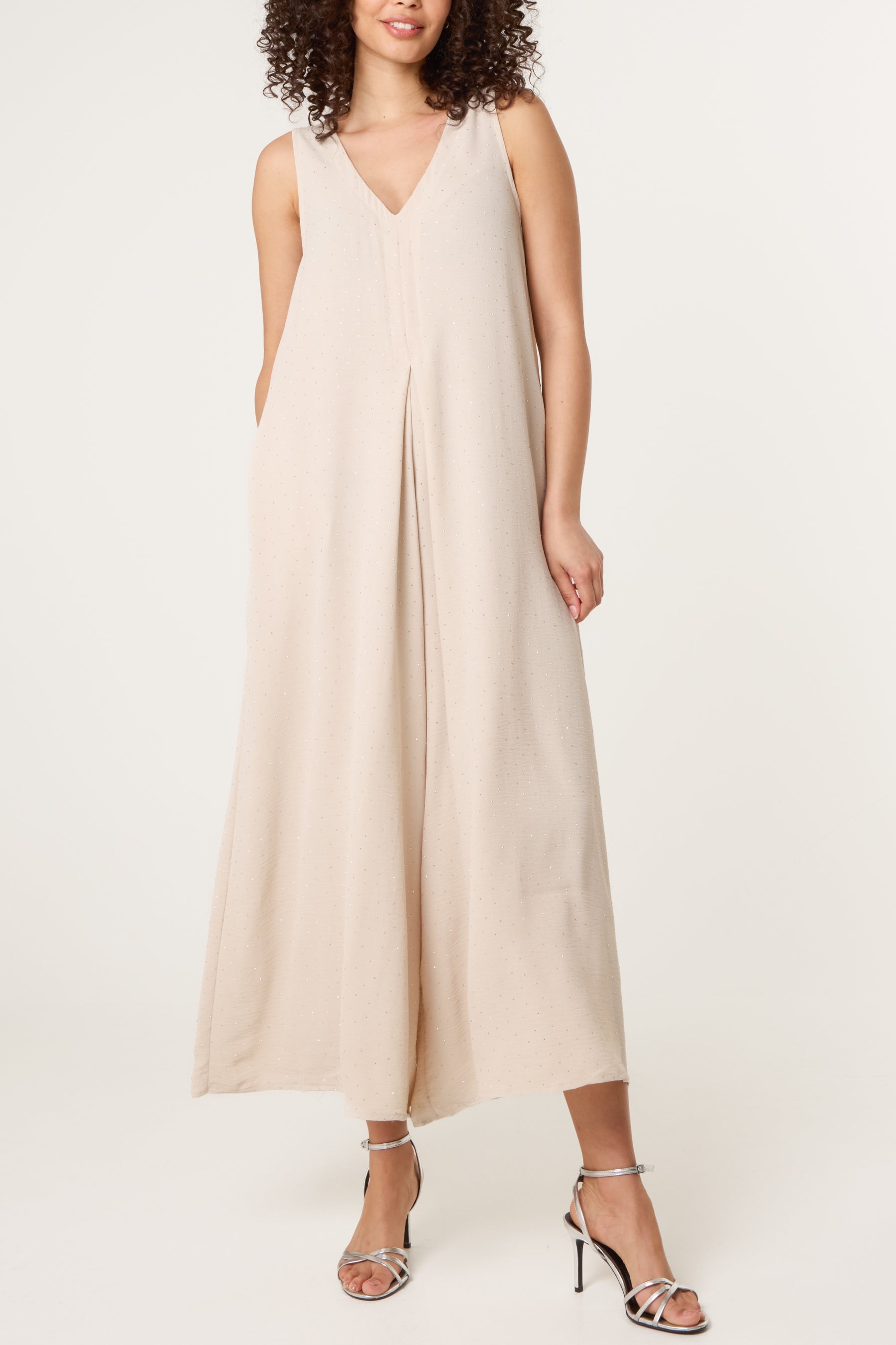 Diamante Embellished Wide Leg Jumpsuit