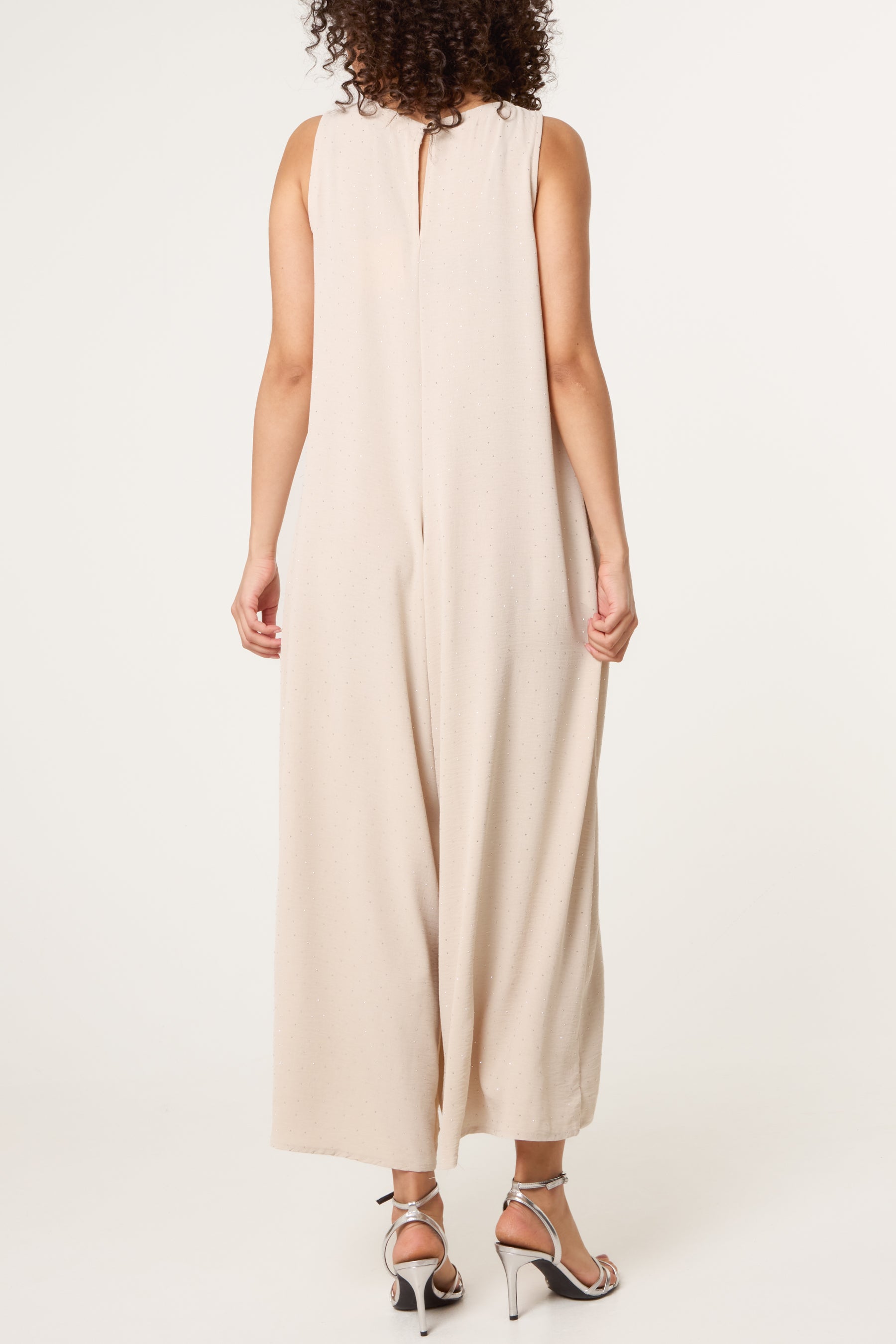Diamante Embellished Wide Leg Jumpsuit