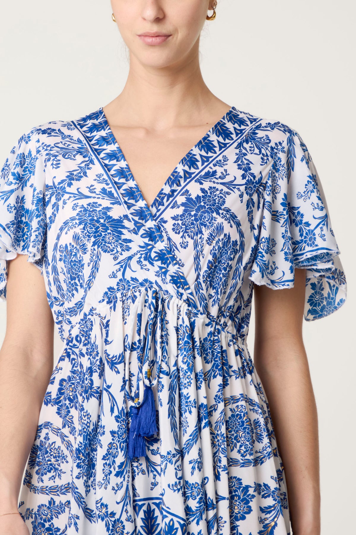 Asymmetric Hem Ornated Midi Dress