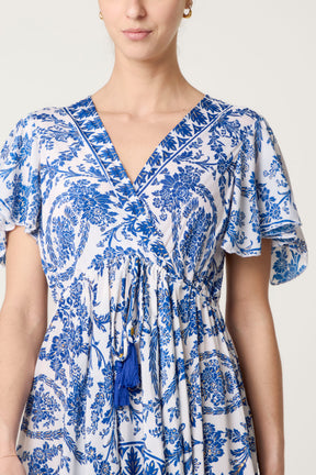 Asymmetric Hem Ornated Midi Dress