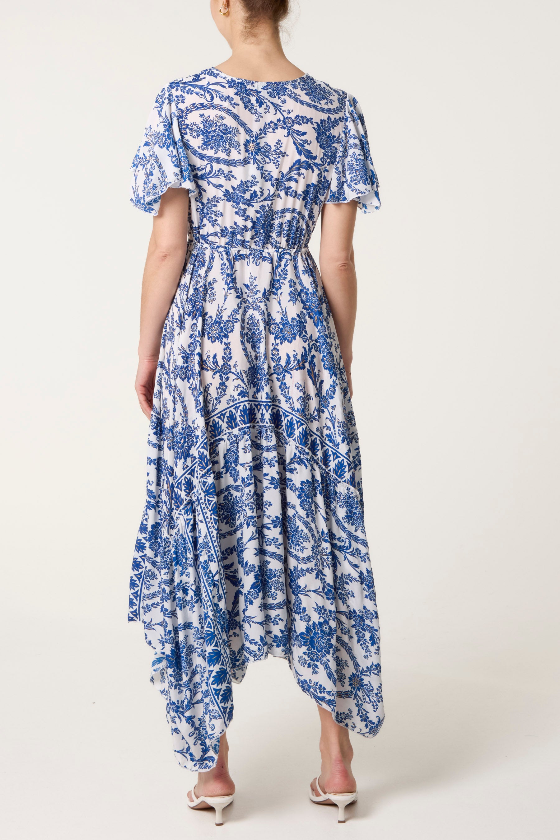 Asymmetric Hem Ornated Midi Dress