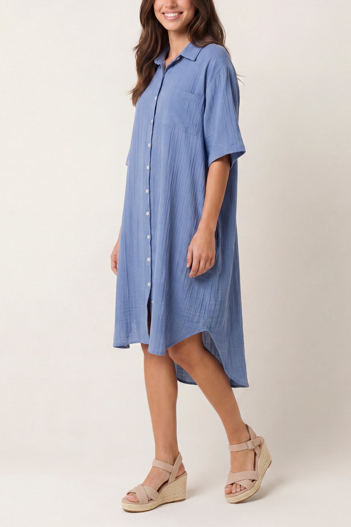 Button Through Shirt Dress