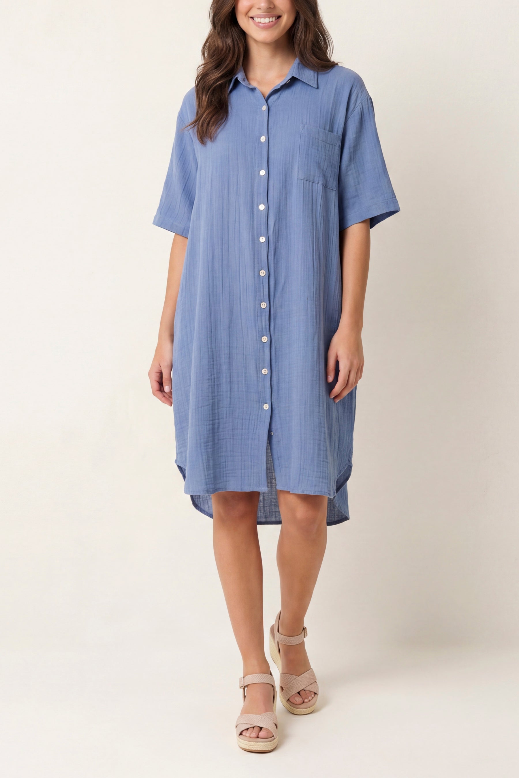 Button Through Shirt Dress