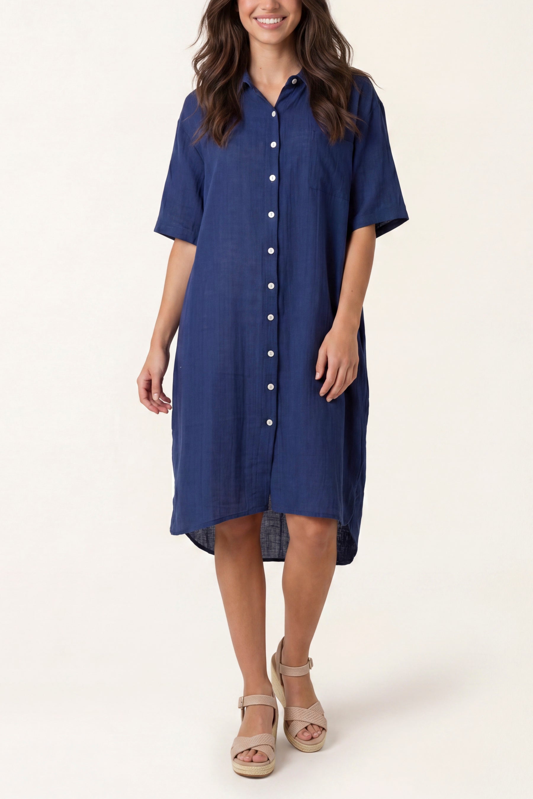 Button Through Shirt Dress