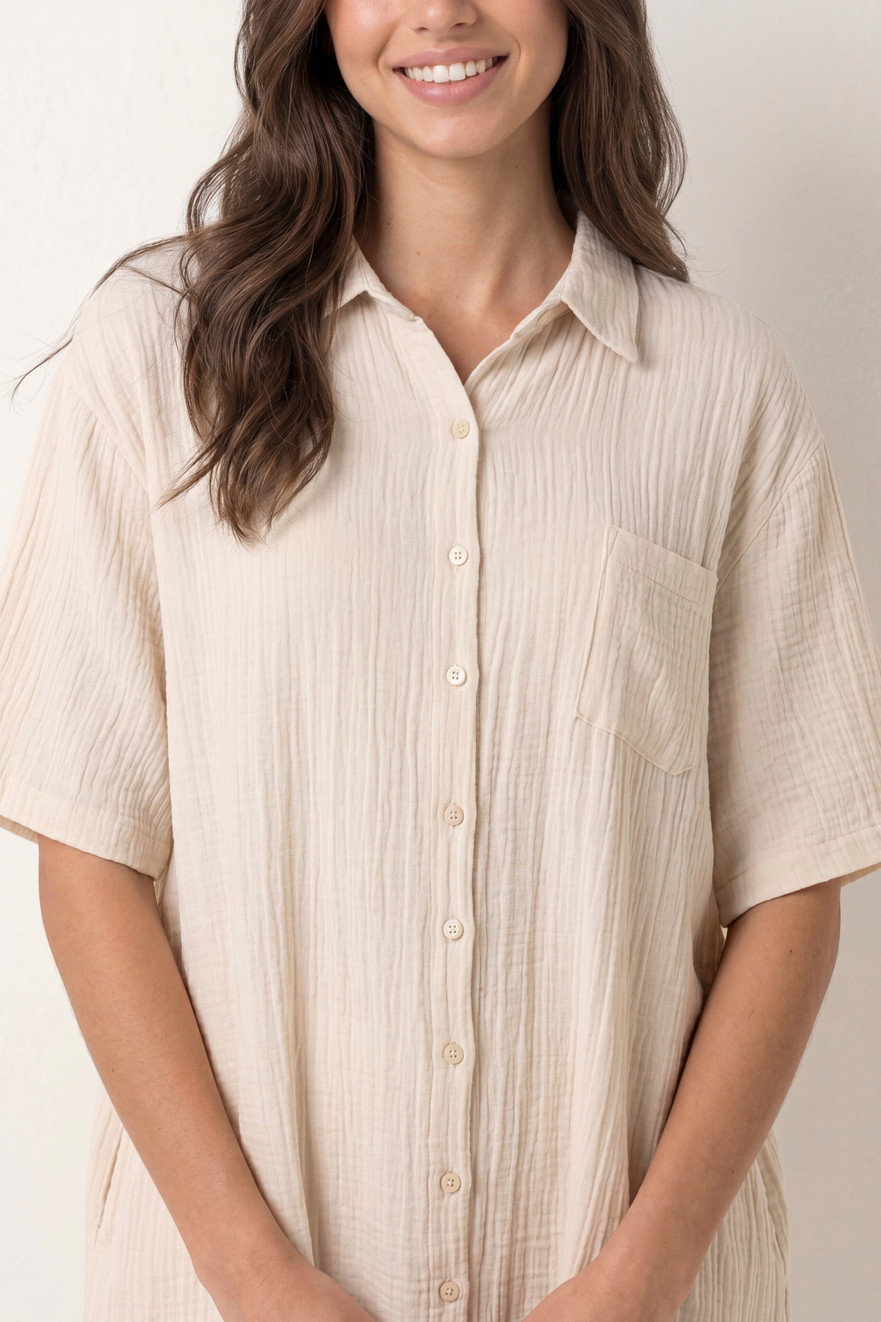 Button Through Shirt Dress