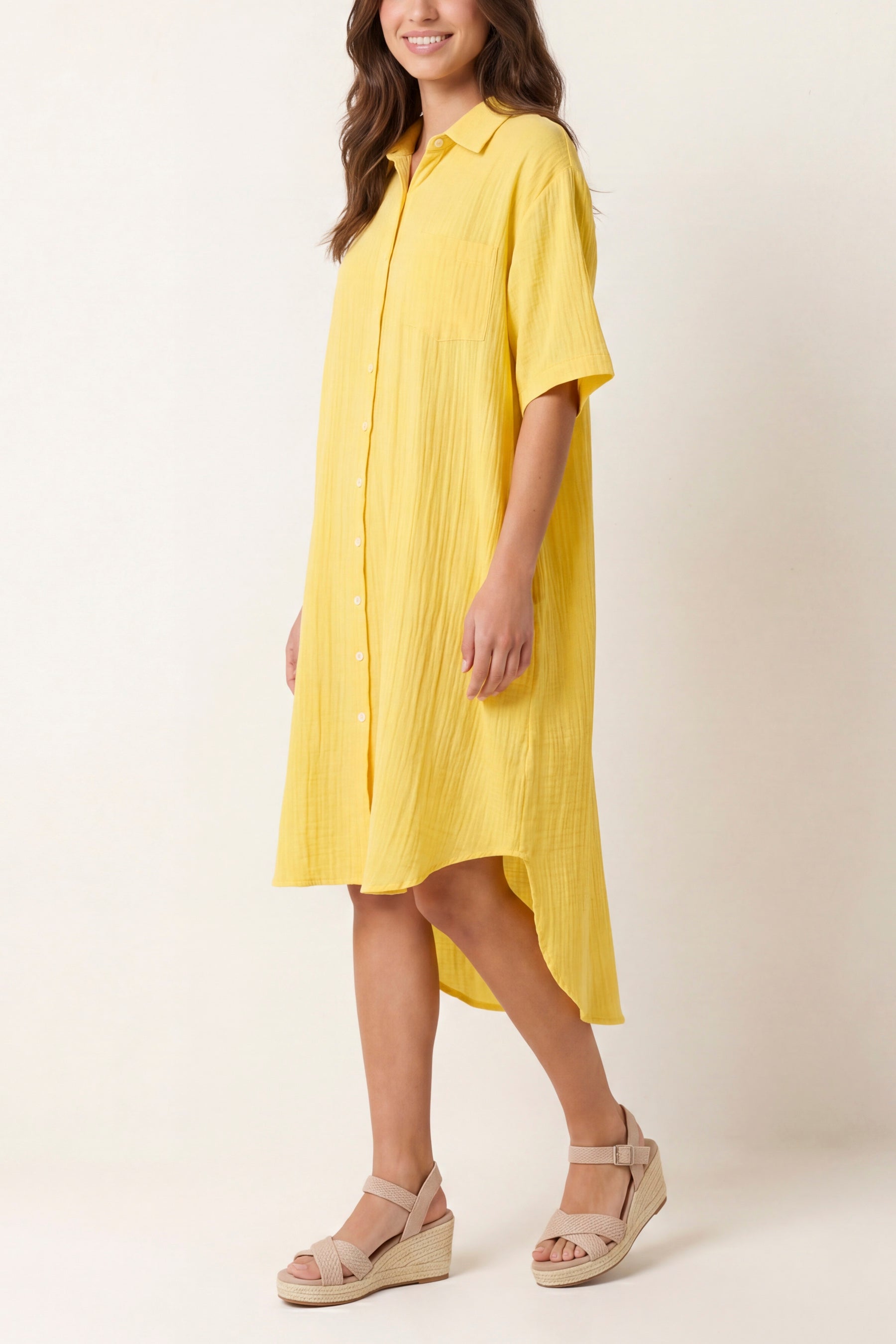 Button Through Shirt Dress