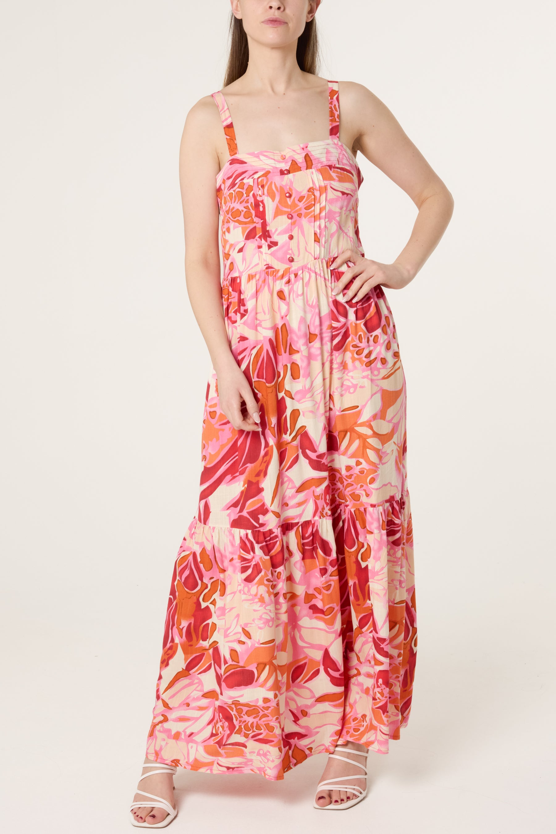 Floral Tiered Sleeveless Dress