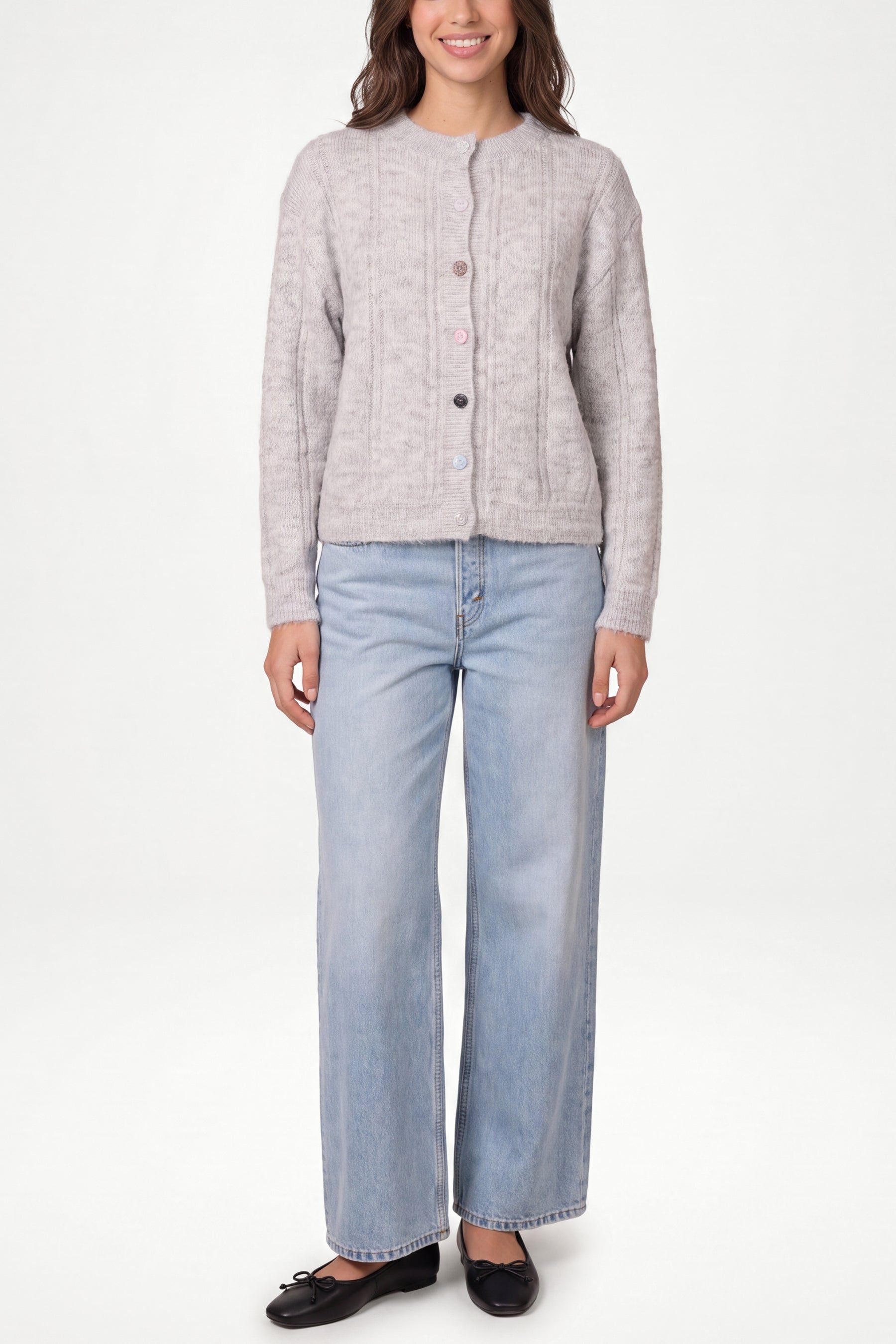 Multicolour Button Through Cardigan