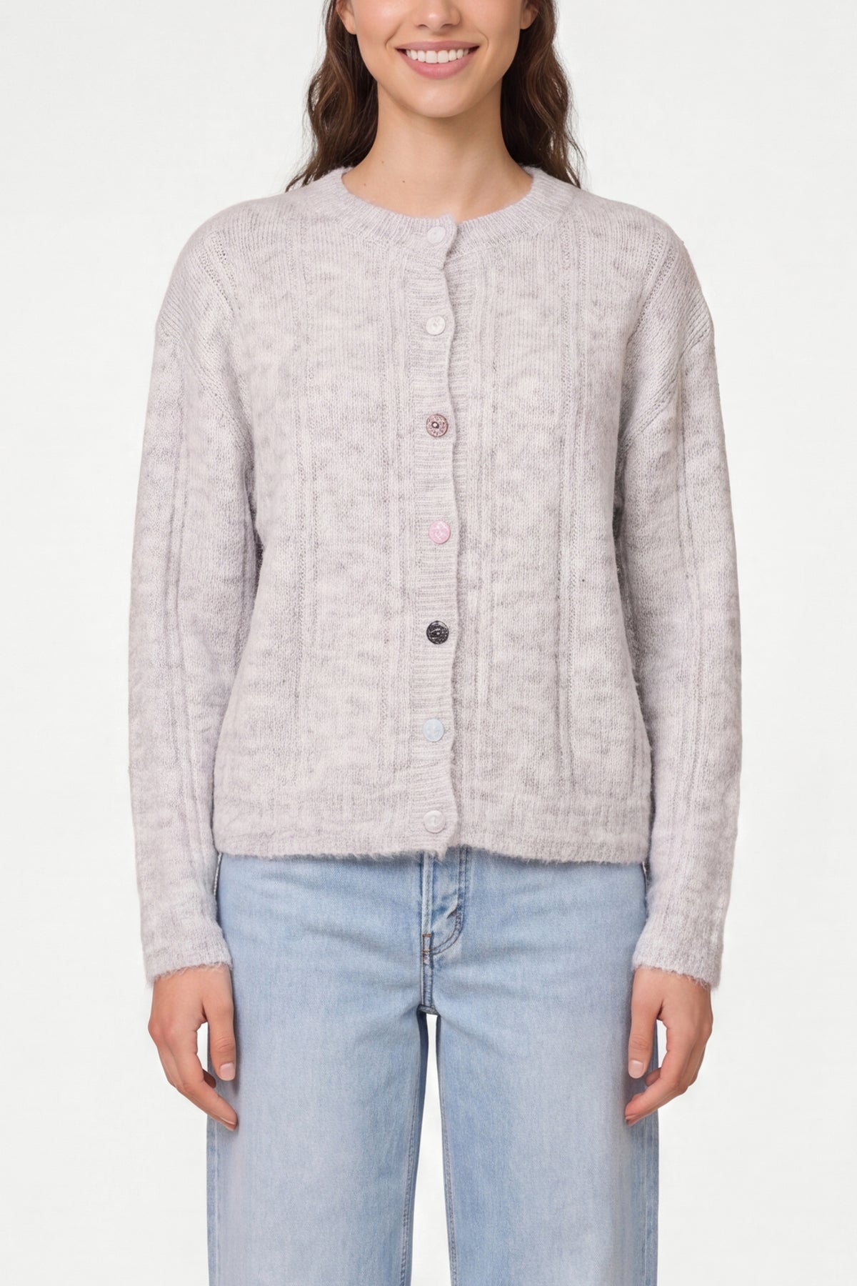 Multicolour Button Through Cardigan