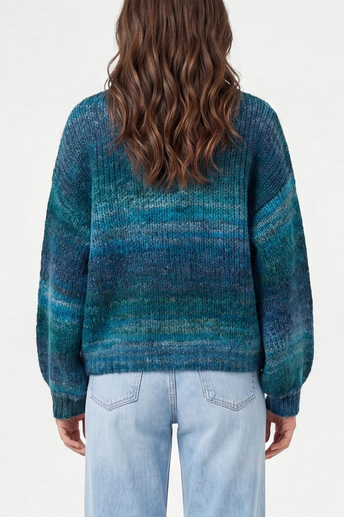 Maxi Buttons Striped Knit Cardigan