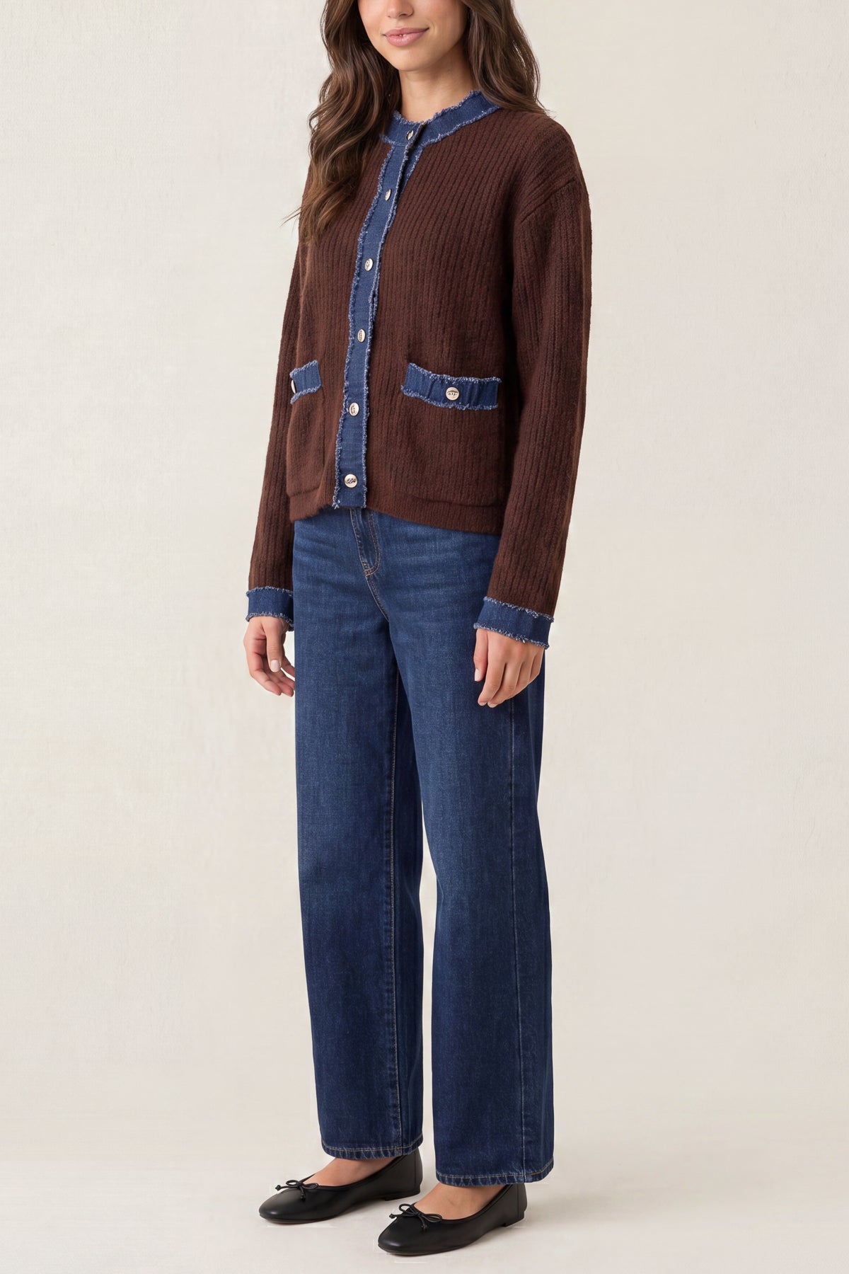 Denim Mix Cardigan