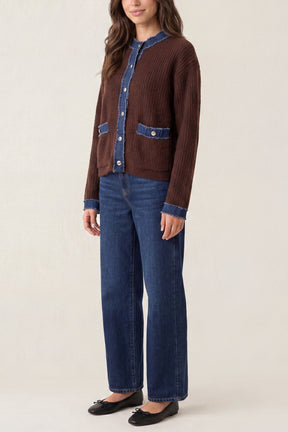 Denim Mix Cardigan