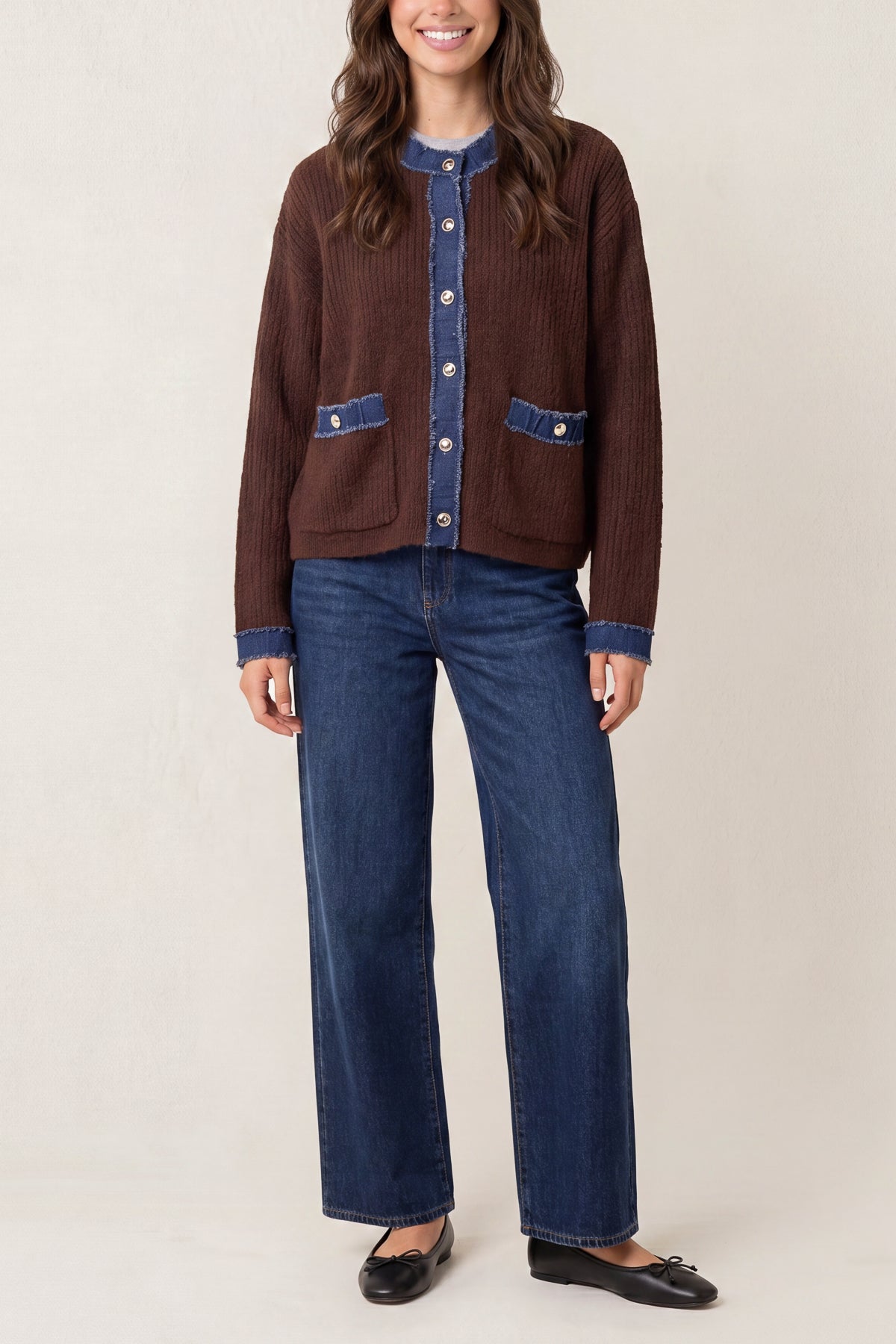 Denim Mix Cardigan