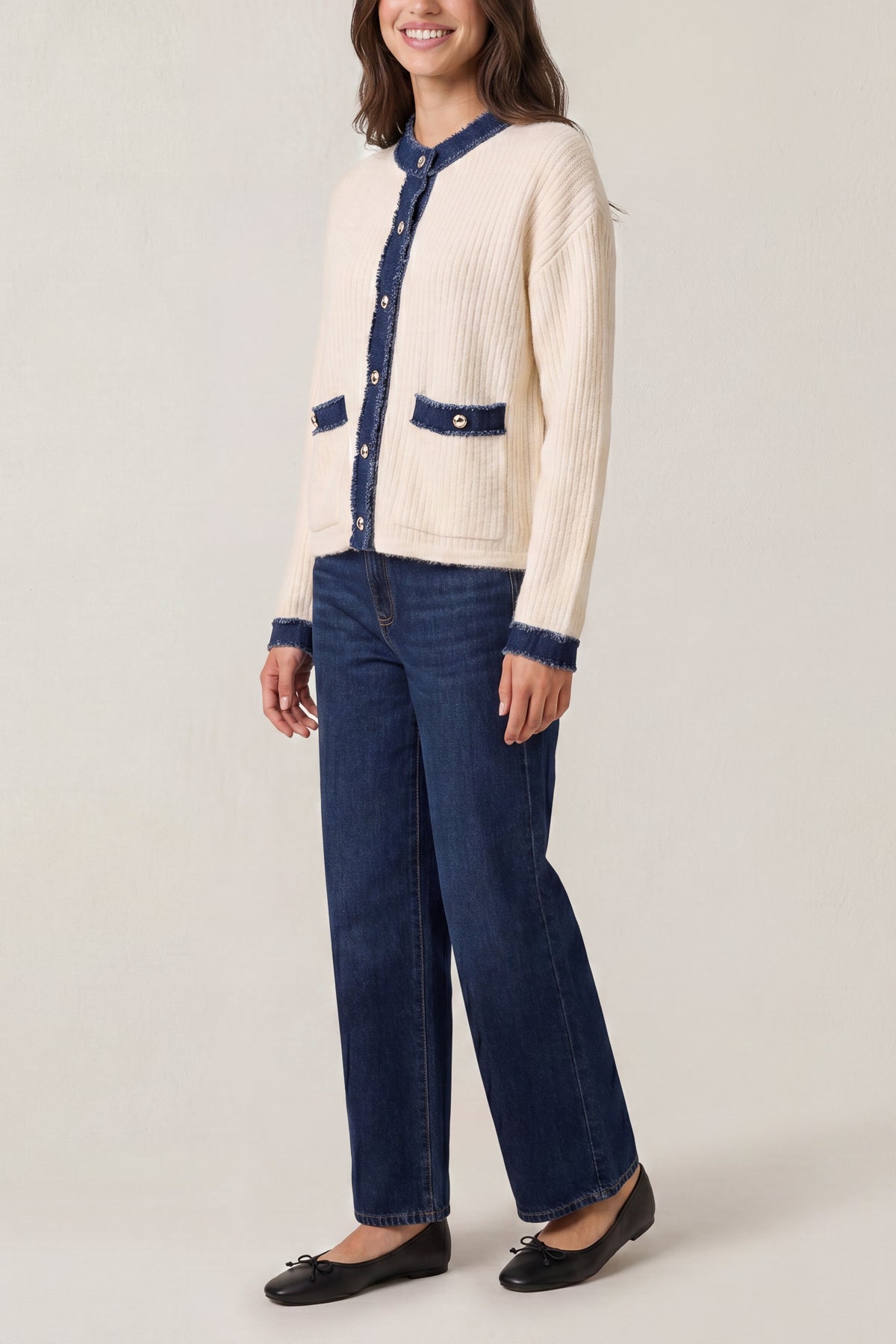 Denim Mix Cardigan