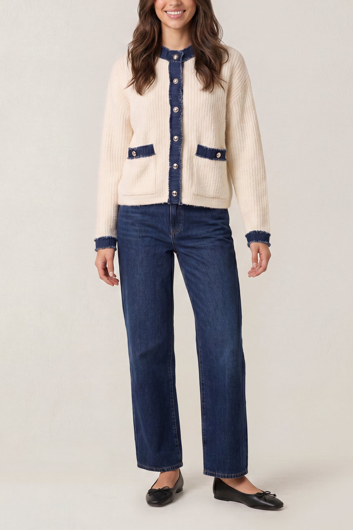 Denim Mix Cardigan