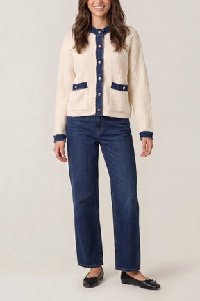 Denim Mix Cardigan