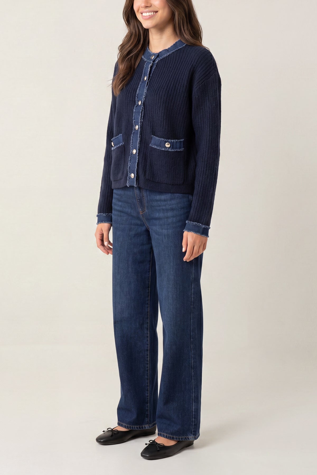 Denim Mix Cardigan