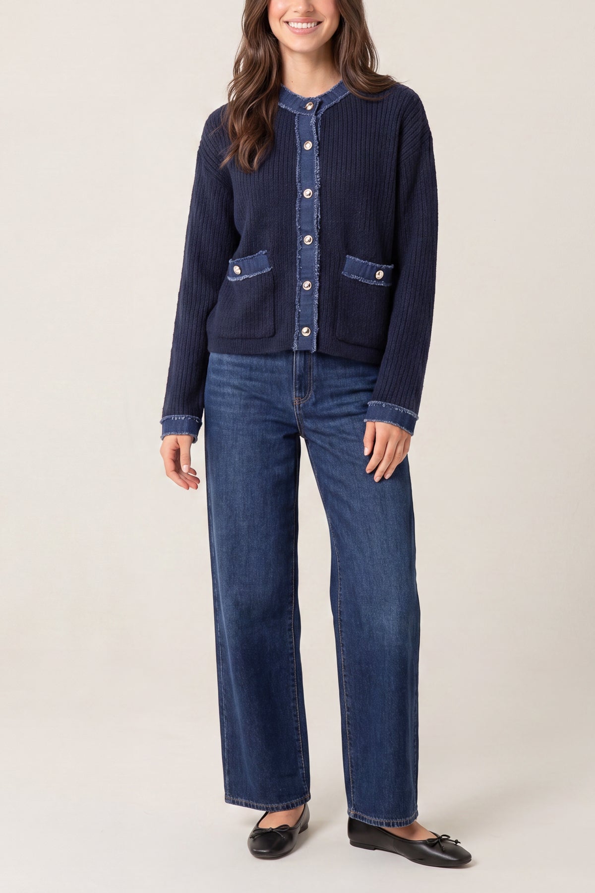 Denim Mix Cardigan