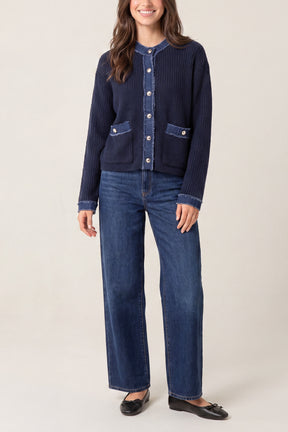 Denim Mix Cardigan