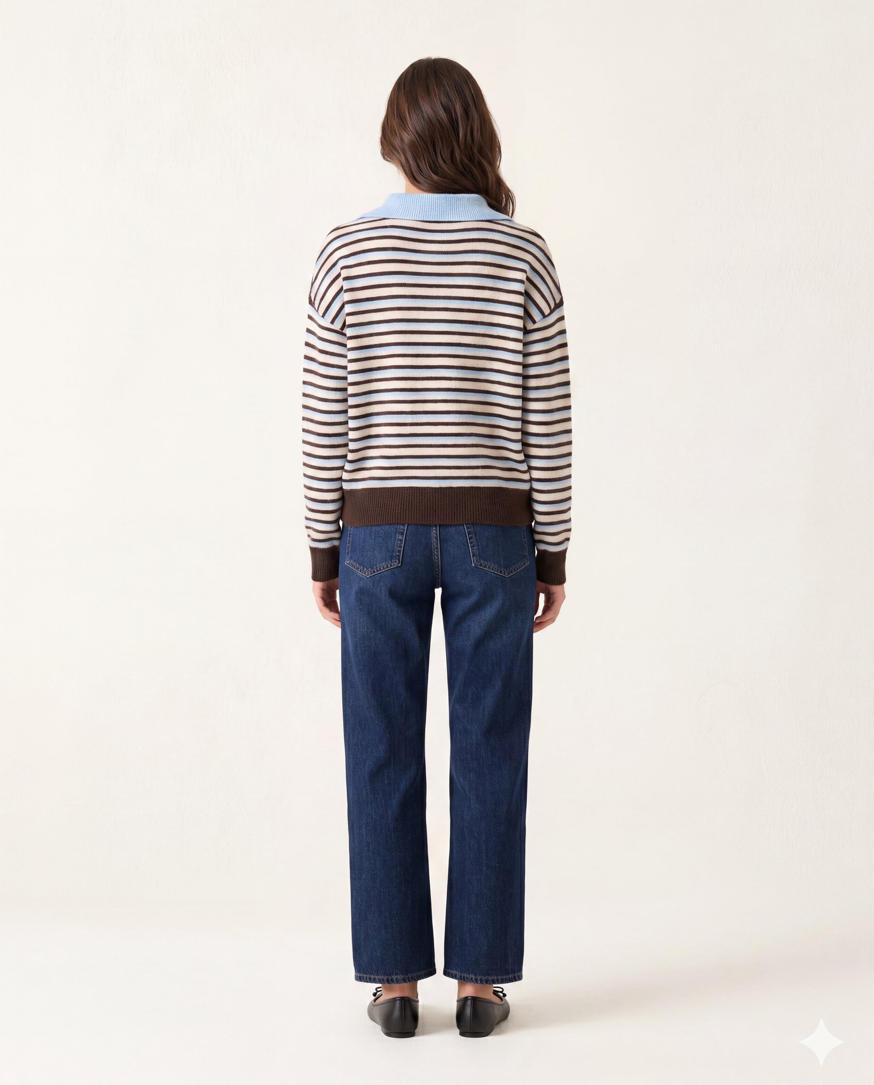 Stripe Knit Polo Jumper