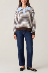 Stripe Knit Polo Jumper