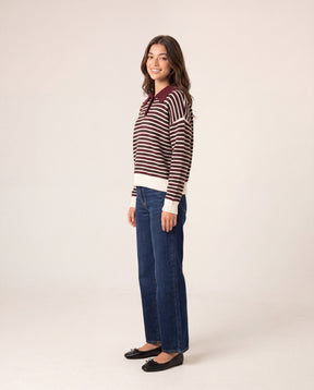 Stripe Knit Polo Jumper