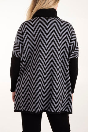 Zig Zag High Neck Jumper