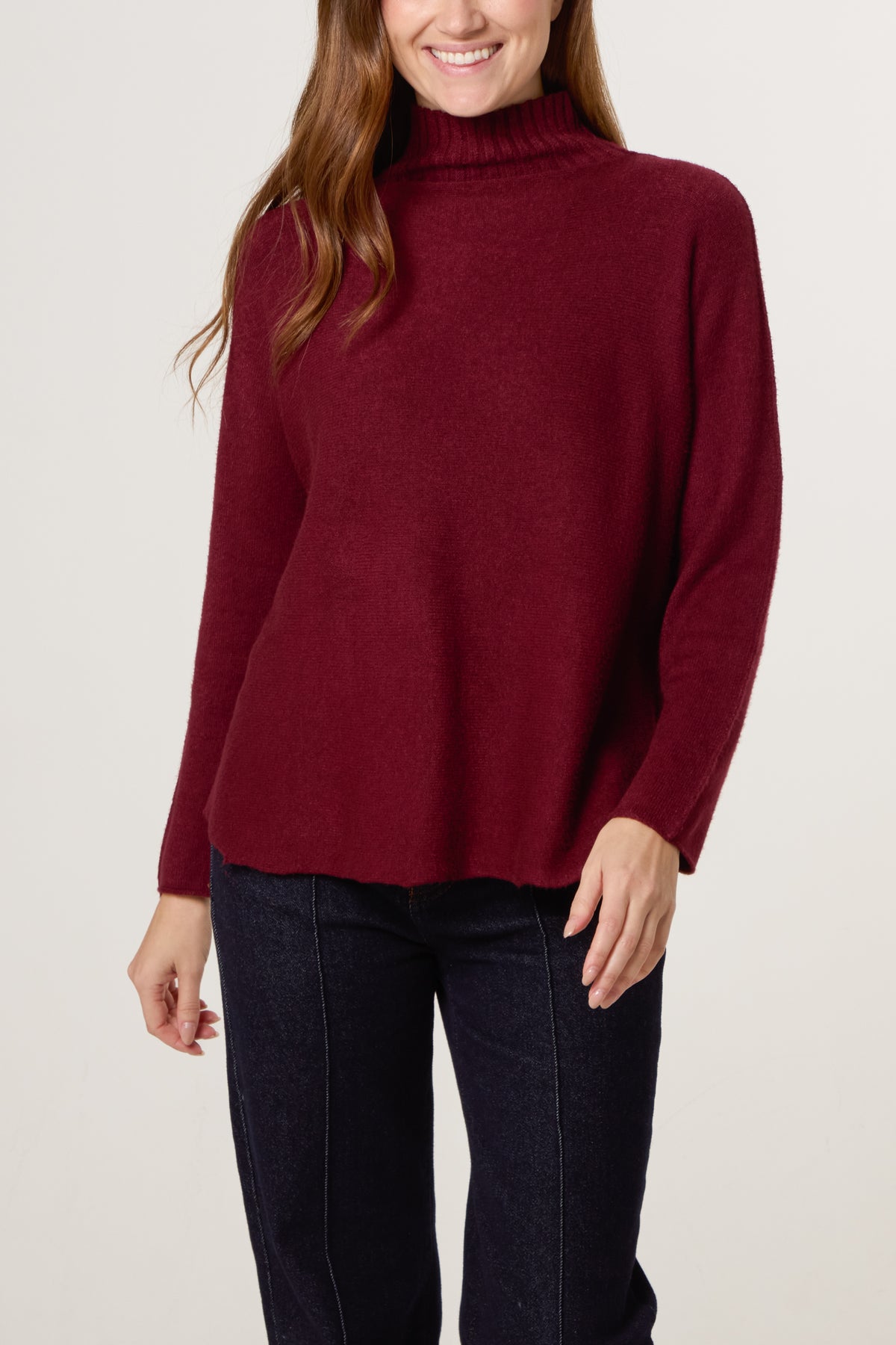 Ribbed Highneck Plain Jumper