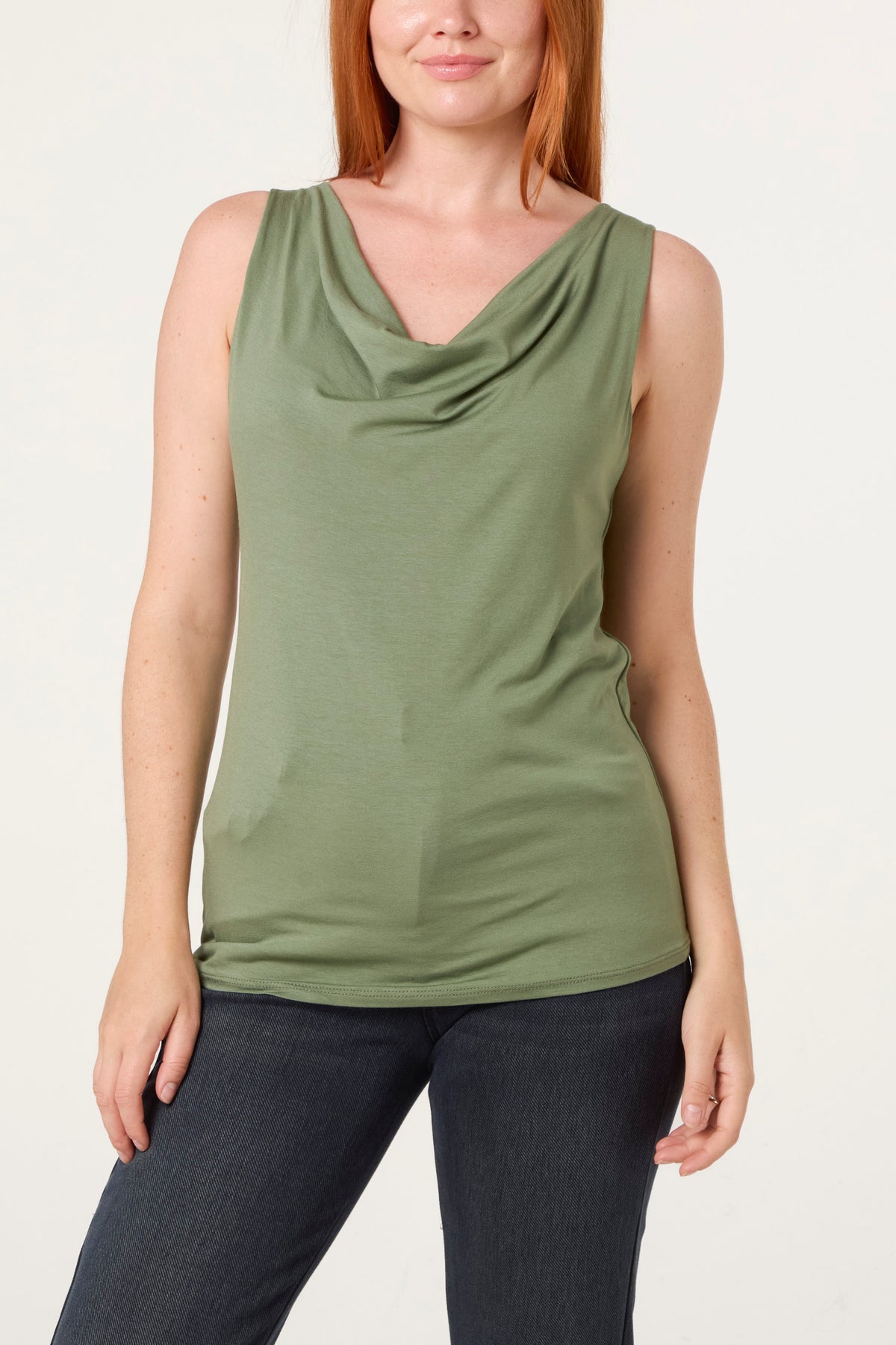 Sleeveless Cowl Neck Viscose Jersey Top