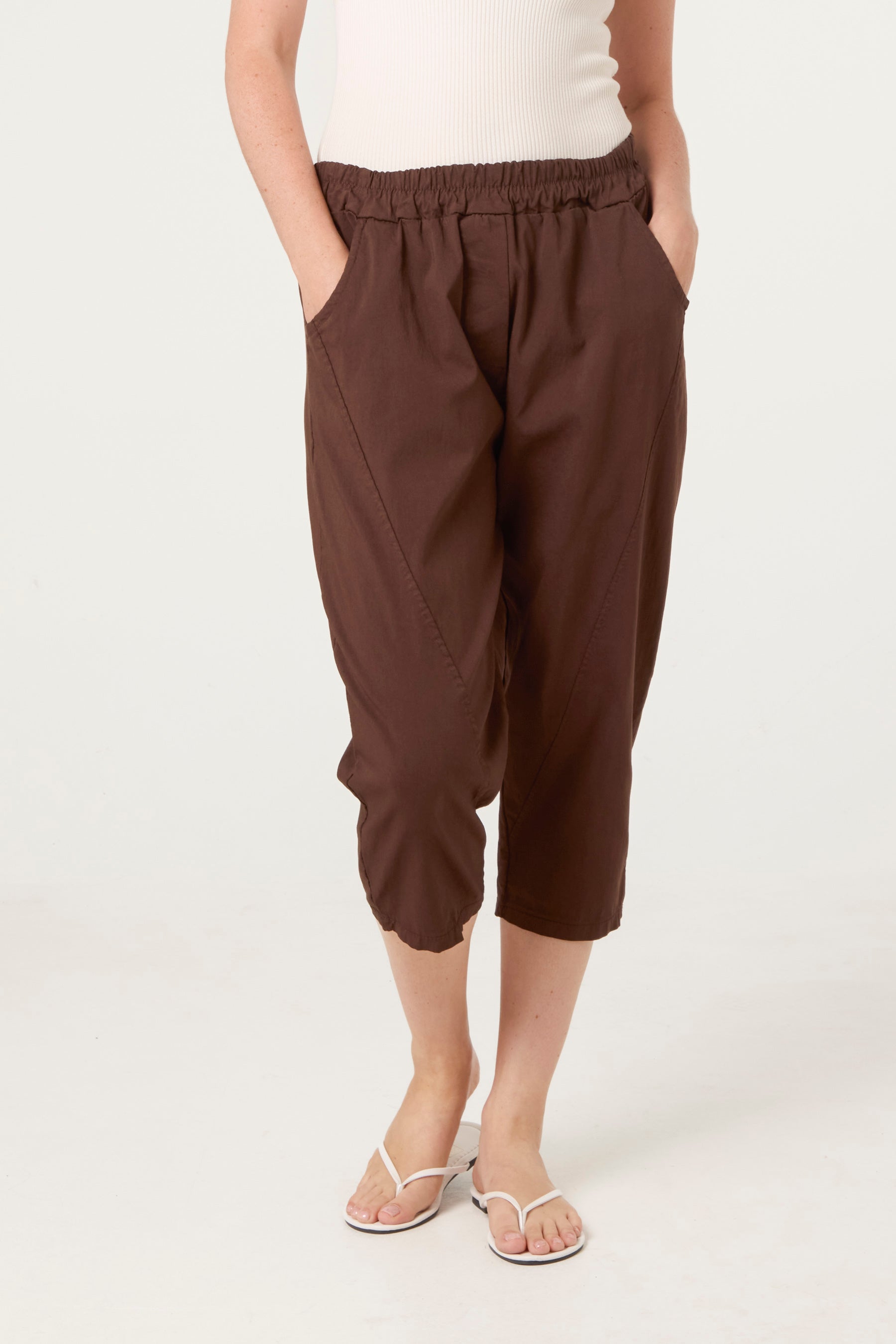 Magic Plain Stretch Capri Trousers