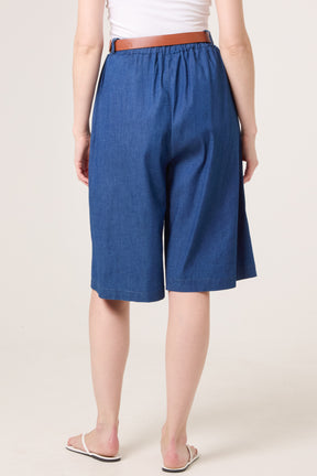 Belted Cotton Bermuda With Pockets