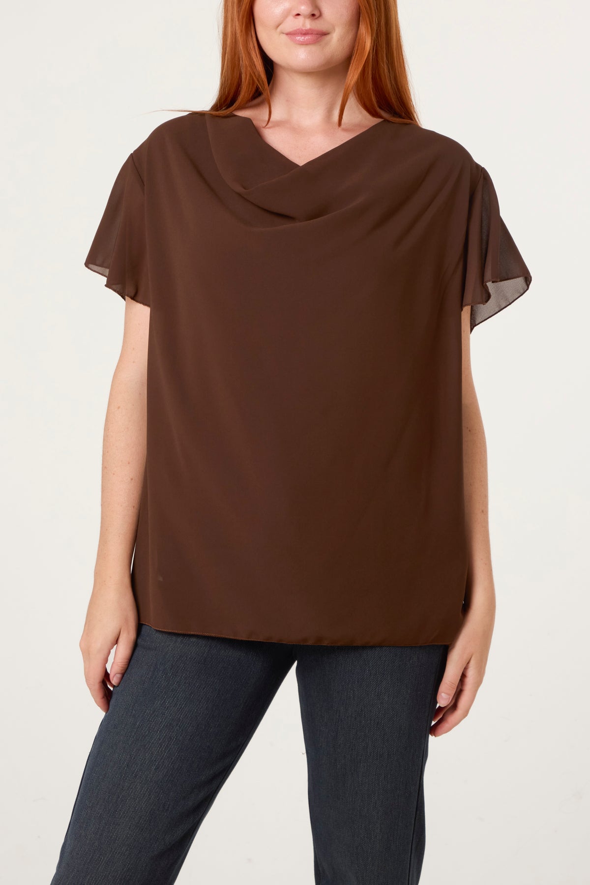 Chiffon Cowl Neck Blouse